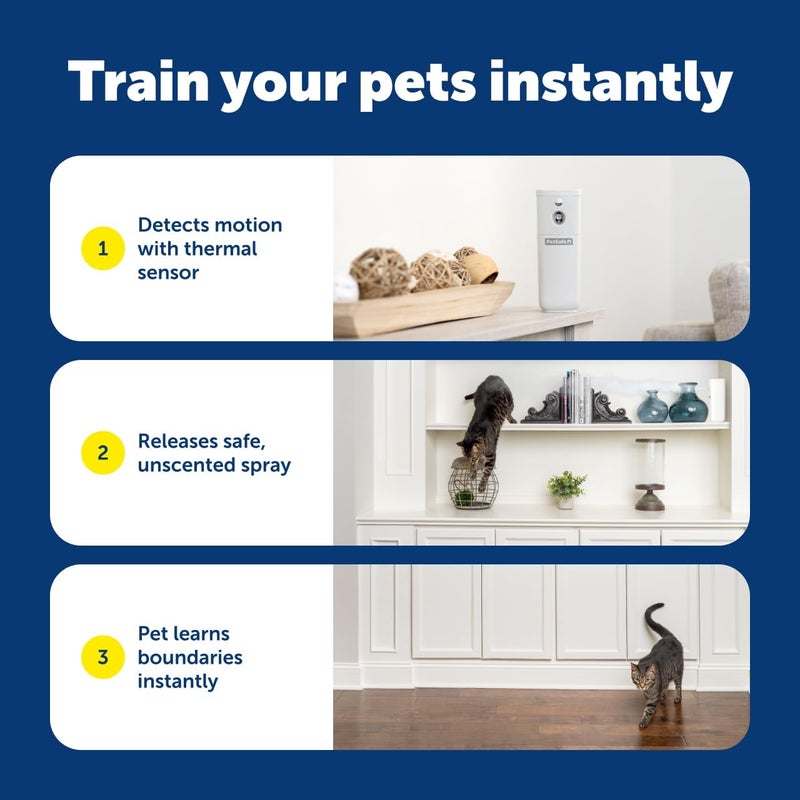 PetSafe SSSCAT Automatic Spray Pet Deterrent - Contactless Behavior Correction - Motion Sensor Air Burst - Odorless - Non-Staining - Versatile Placement Spray - Pack of 3 Refill Cans - Image 4